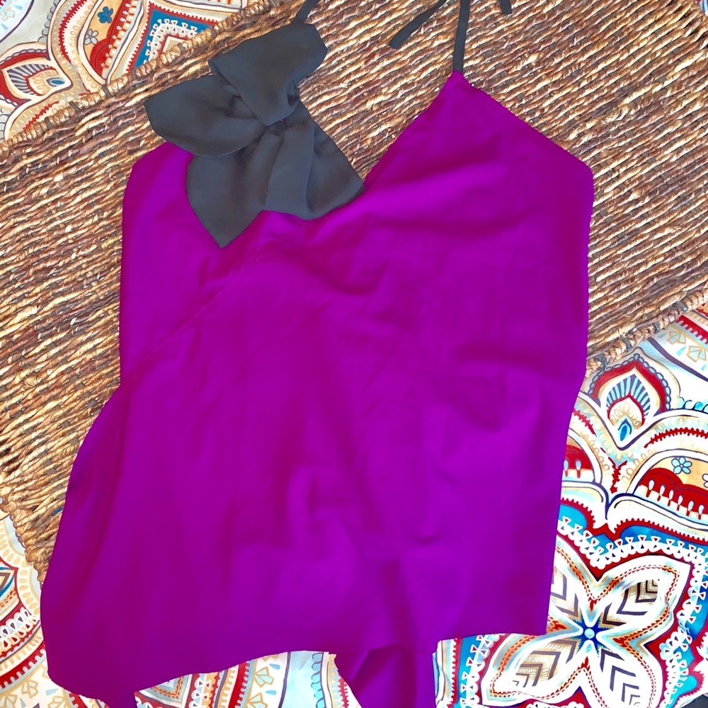 Topshop Minkie backless halter tie blouse